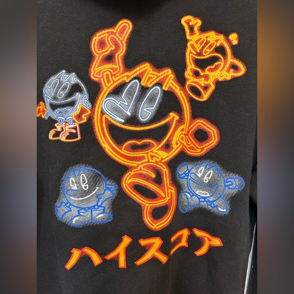 Pac-Man Japanese Graphic Hooded Sweatshirt - Picture 3 of 9